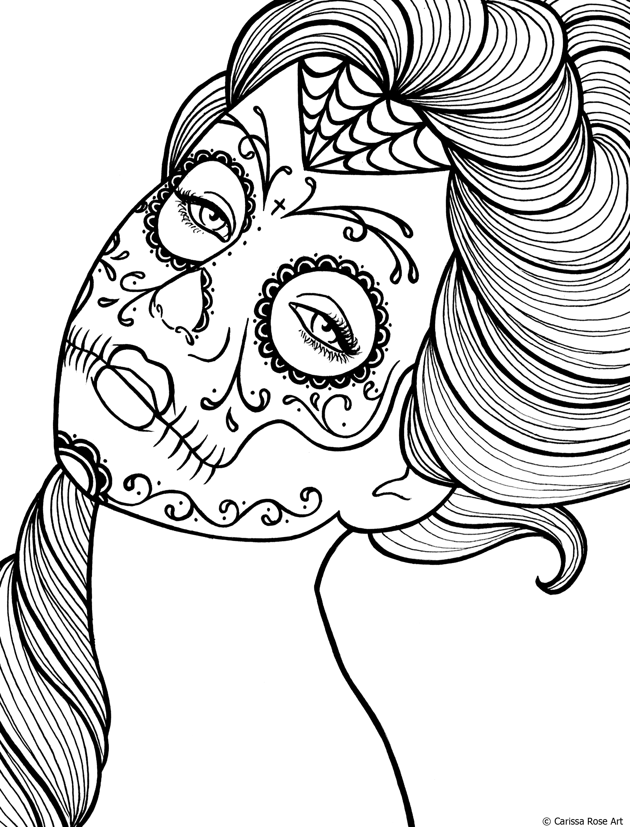 day of the dead drawings coloring pages - photo #18
