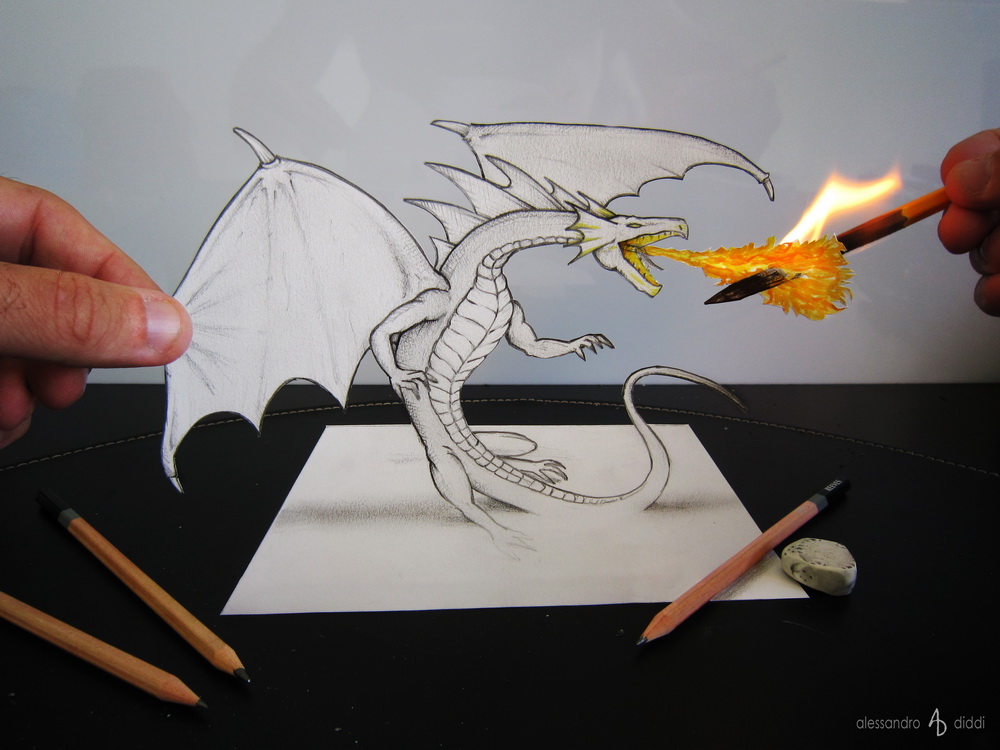 3D Illusion Drawings by Alessandro Diddi #artpeople