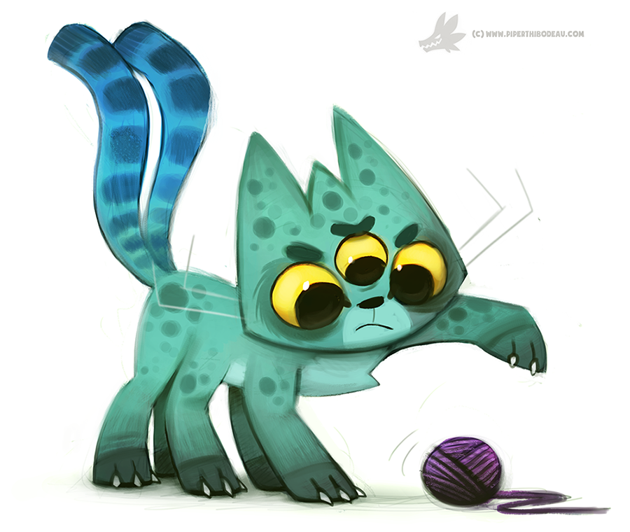 Daily Painting 886. Alien Cat by CryptidCreations on DeviantArt