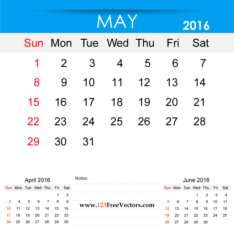 May 2016 Calendar Printable by 123freevectors on DeviantArt