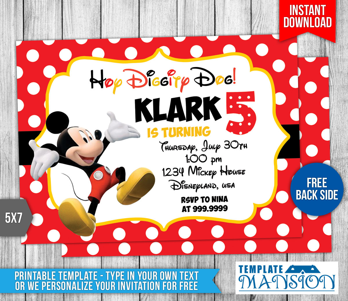 Disney Mickey Mouse Birthday Invitation by templatemansion on DeviantArt