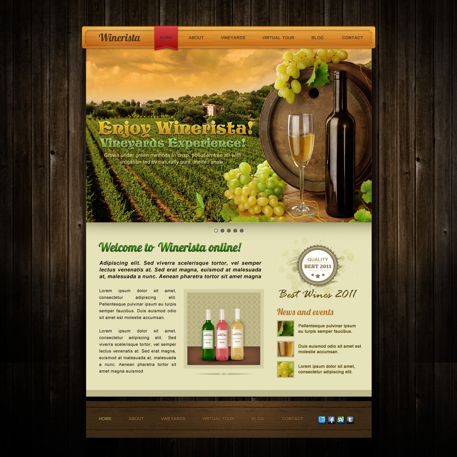 Winerista winery website PSD template design by MadanPatil on DeviantArt