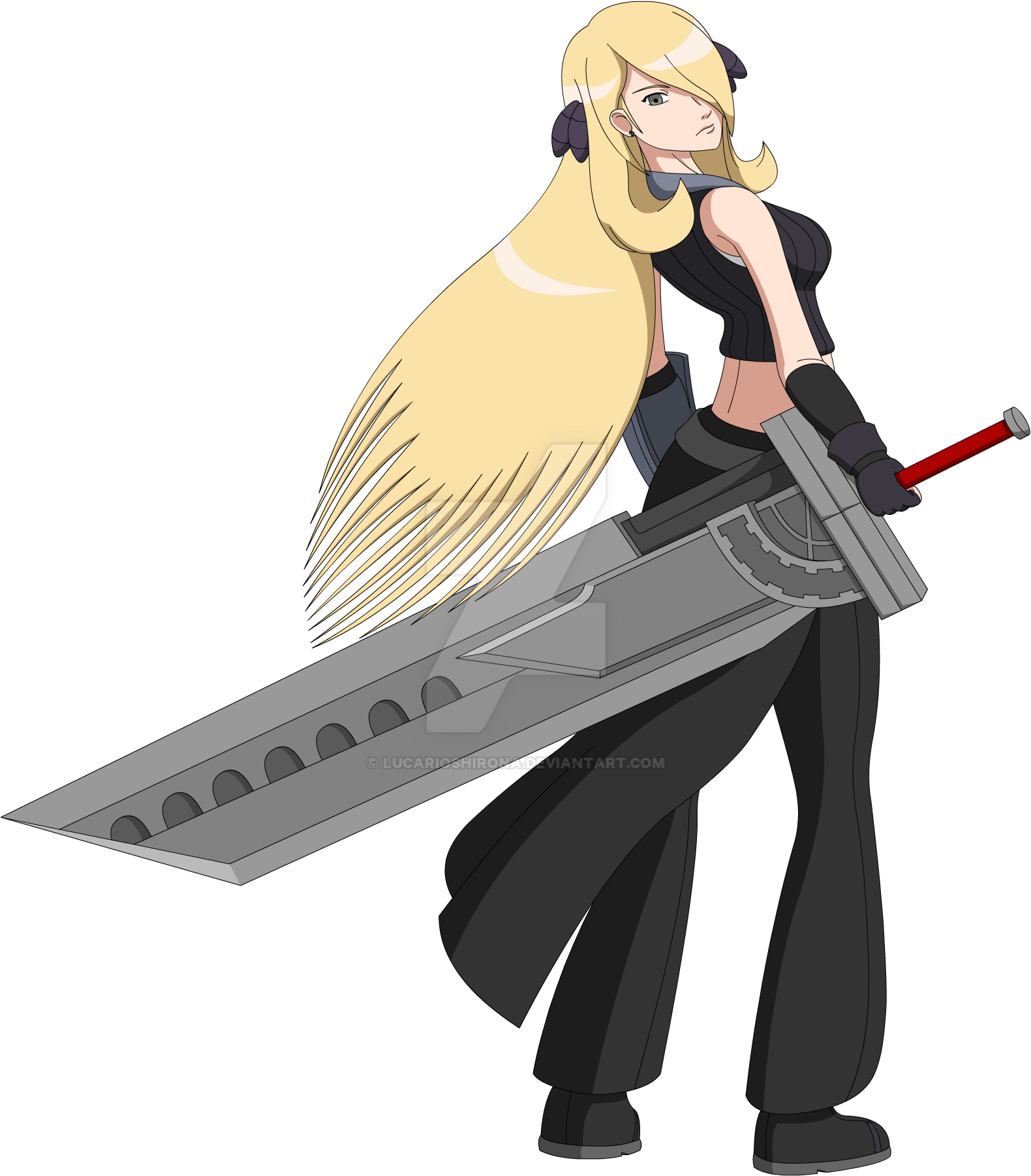 PKMN x FFVII - Cynthia with Fusion Sword Complete by ...