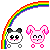 Panda And Bunny Rainbow