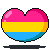 Pansexual Floating Heart Icon by Kiss-the-Iconist