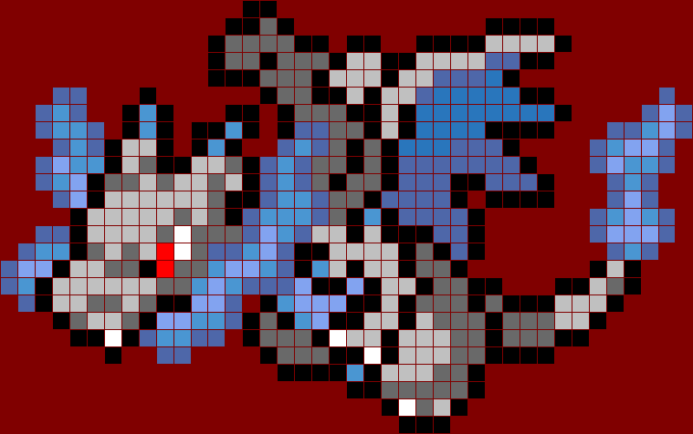 mega charizard x pixel art grid