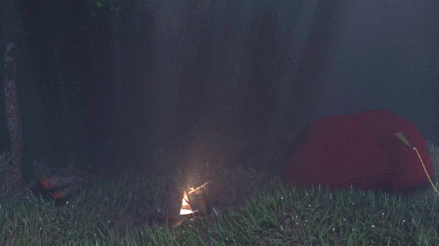 Fireplace in forest (Gif) by jajafilm